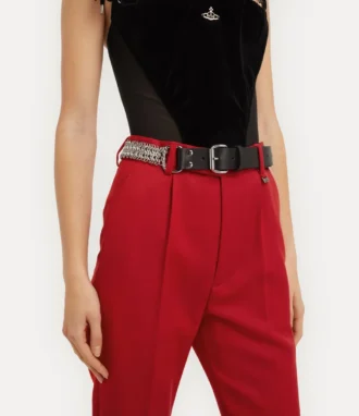 Cintura in pelle con catena