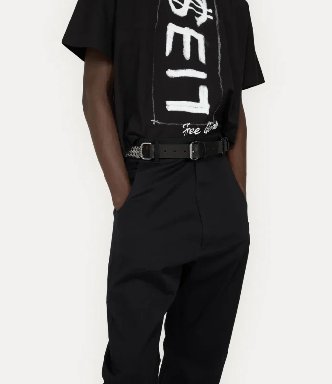 Cintura in pelle con catena