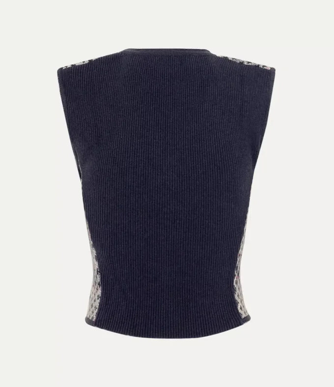 Gilet in tartan effetto consumato