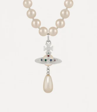 Girocollo con perla a goccia a fila singola Girocollo con perla a goccia a fila singola