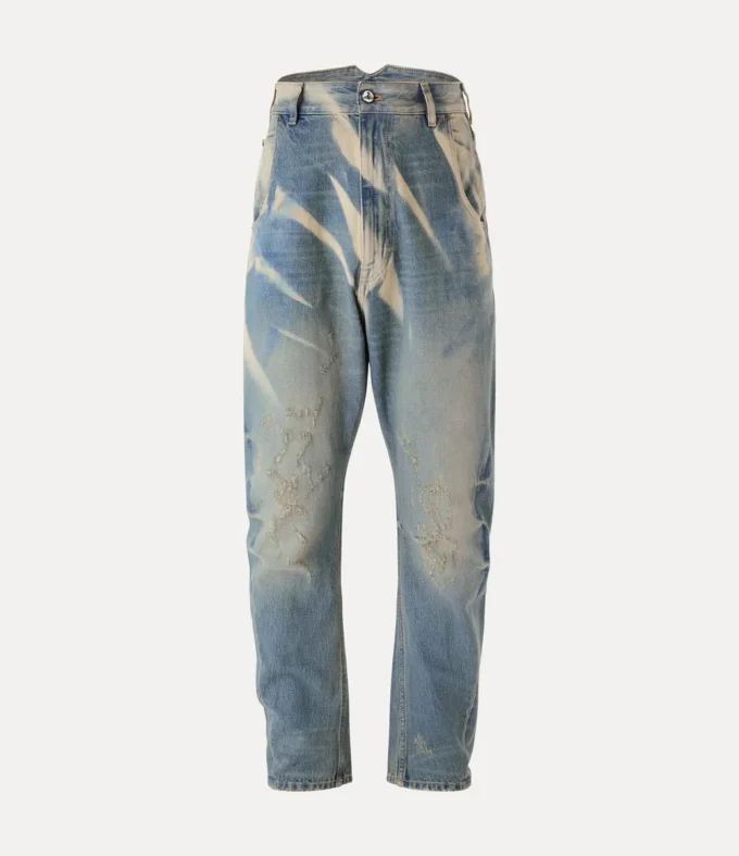 Jeans con fibbia sul retro